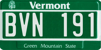 VT license plate BVN191