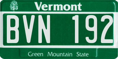VT license plate BVN192