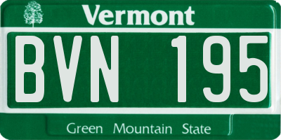 VT license plate BVN195