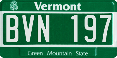 VT license plate BVN197