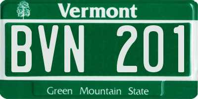 VT license plate BVN201