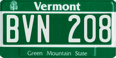 VT license plate BVN208