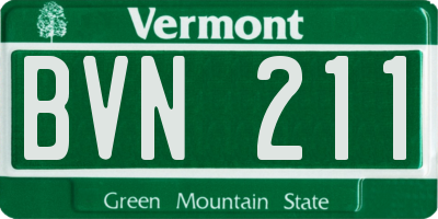 VT license plate BVN211