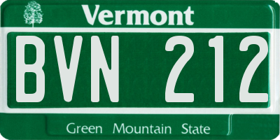 VT license plate BVN212