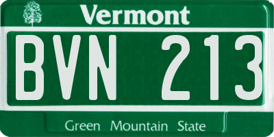 VT license plate BVN213