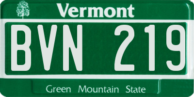 VT license plate BVN219