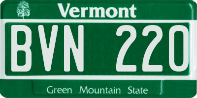 VT license plate BVN220