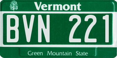 VT license plate BVN221