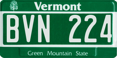 VT license plate BVN224
