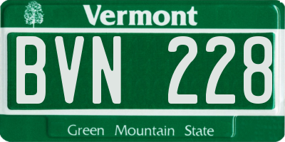 VT license plate BVN228