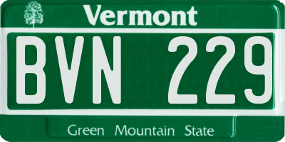 VT license plate BVN229