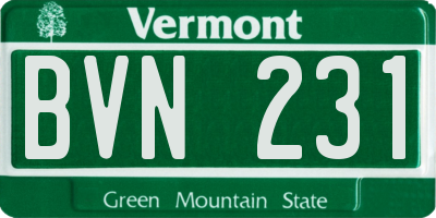 VT license plate BVN231