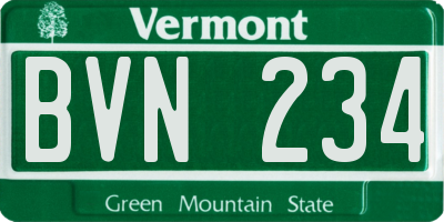 VT license plate BVN234