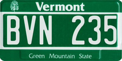 VT license plate BVN235