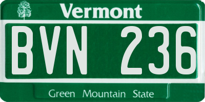 VT license plate BVN236