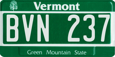 VT license plate BVN237