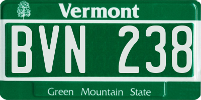 VT license plate BVN238