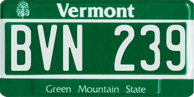 VT license plate BVN239