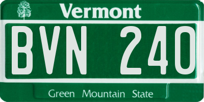 VT license plate BVN240