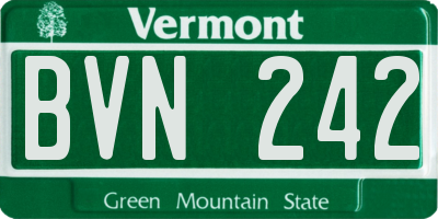 VT license plate BVN242