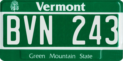 VT license plate BVN243