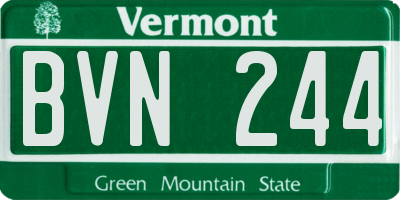 VT license plate BVN244