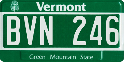 VT license plate BVN246