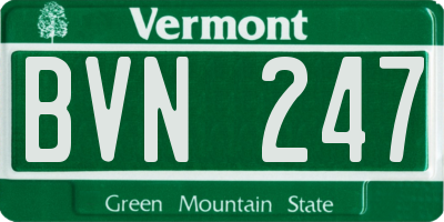 VT license plate BVN247