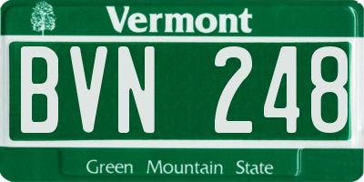 VT license plate BVN248