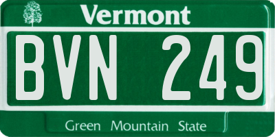 VT license plate BVN249