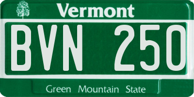 VT license plate BVN250