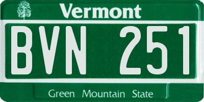 VT license plate BVN251
