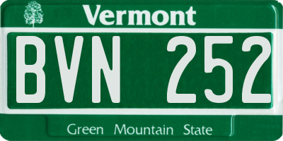 VT license plate BVN252