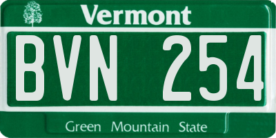 VT license plate BVN254