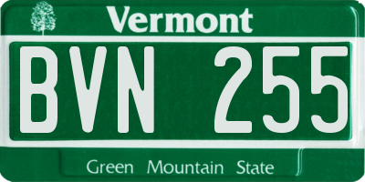 VT license plate BVN255