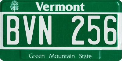 VT license plate BVN256