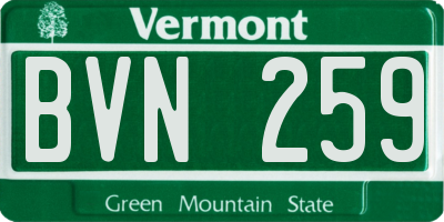 VT license plate BVN259