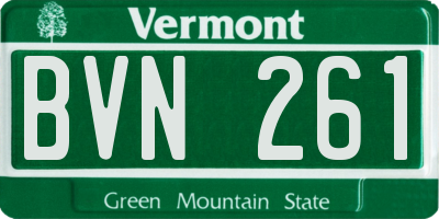 VT license plate BVN261