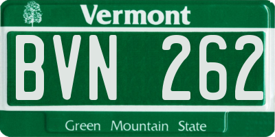 VT license plate BVN262