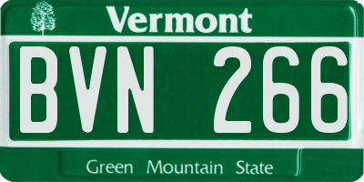 VT license plate BVN266
