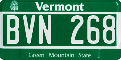 VT license plate BVN268