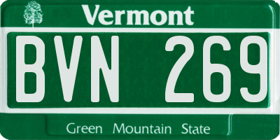 VT license plate BVN269