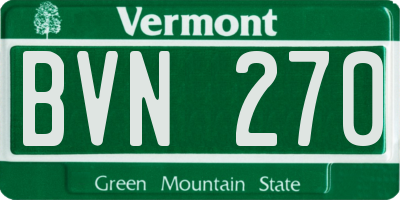 VT license plate BVN270