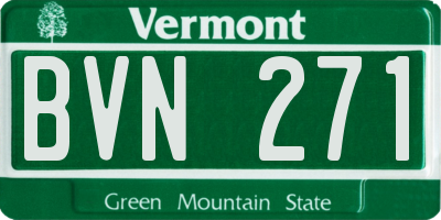 VT license plate BVN271