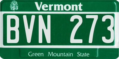 VT license plate BVN273