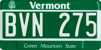 VT license plate BVN275