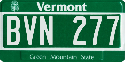 VT license plate BVN277