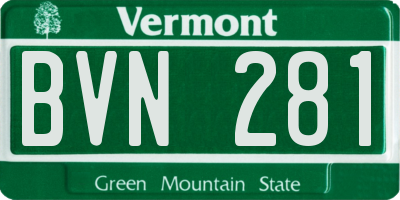 VT license plate BVN281