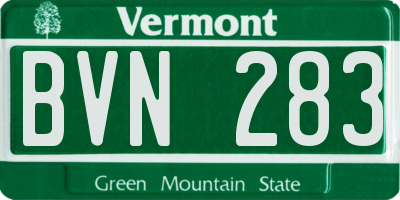 VT license plate BVN283