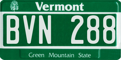 VT license plate BVN288